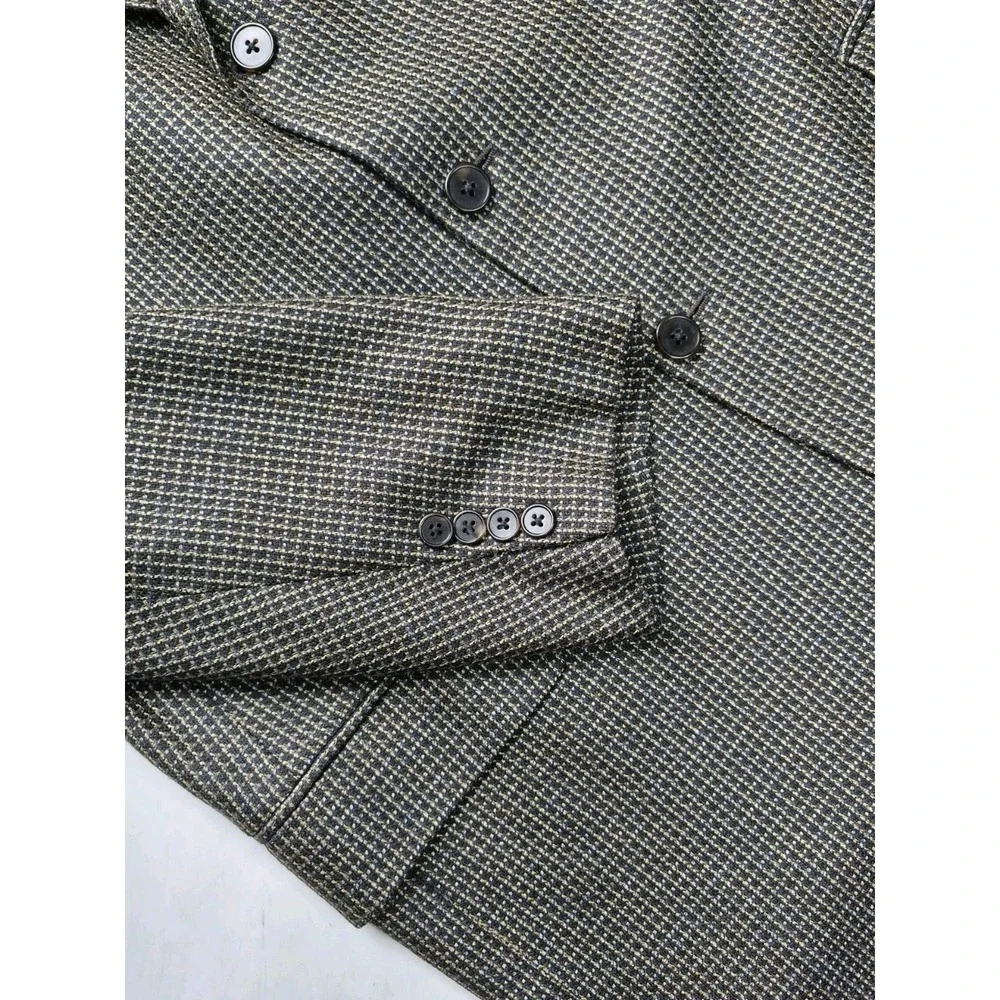 Joseph Abboud Mens Silk Wool Sports Coat 44R Multicolor USA 3 Button Check